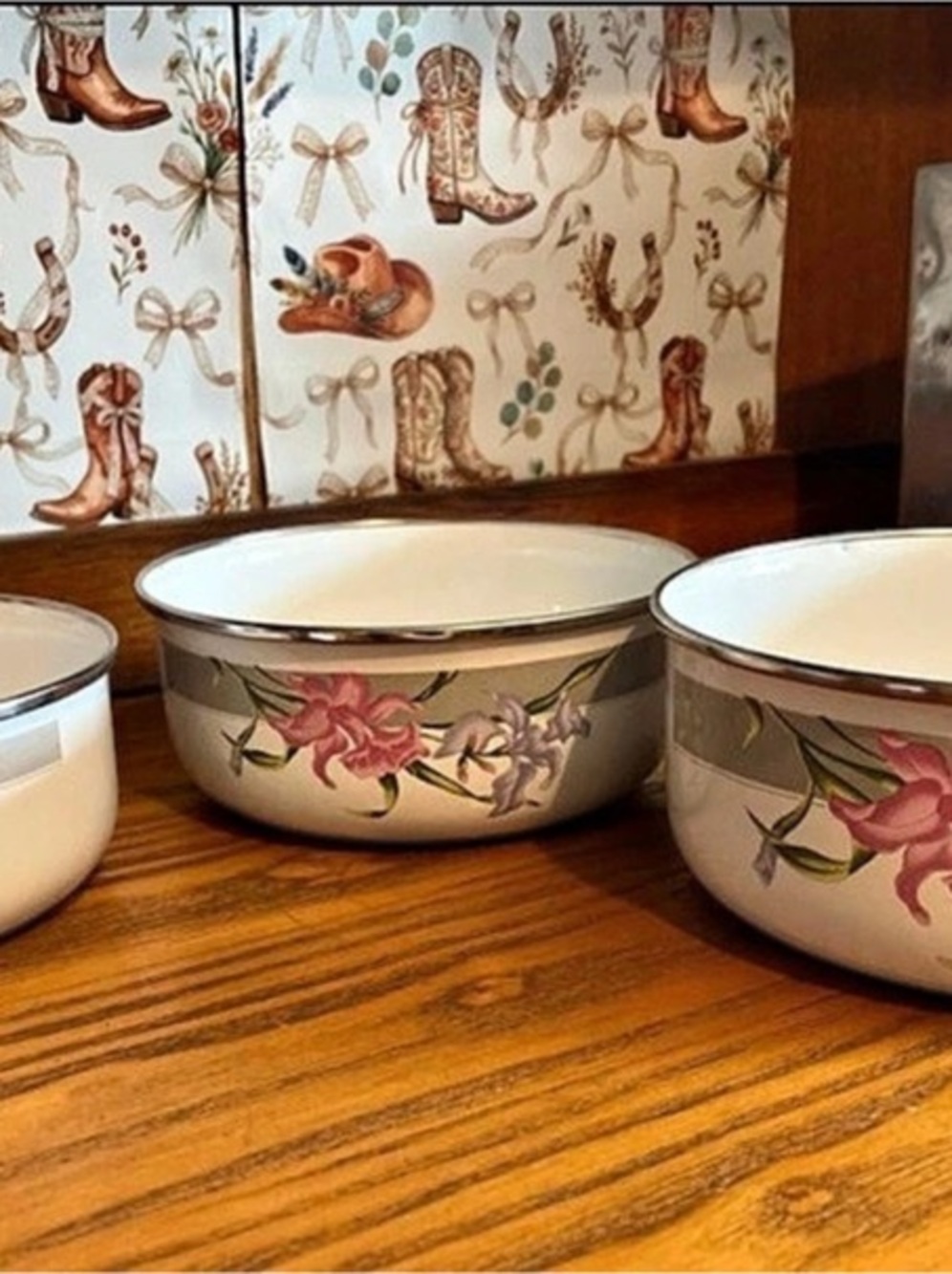 GMI Floral Cookware Set in White & Pink